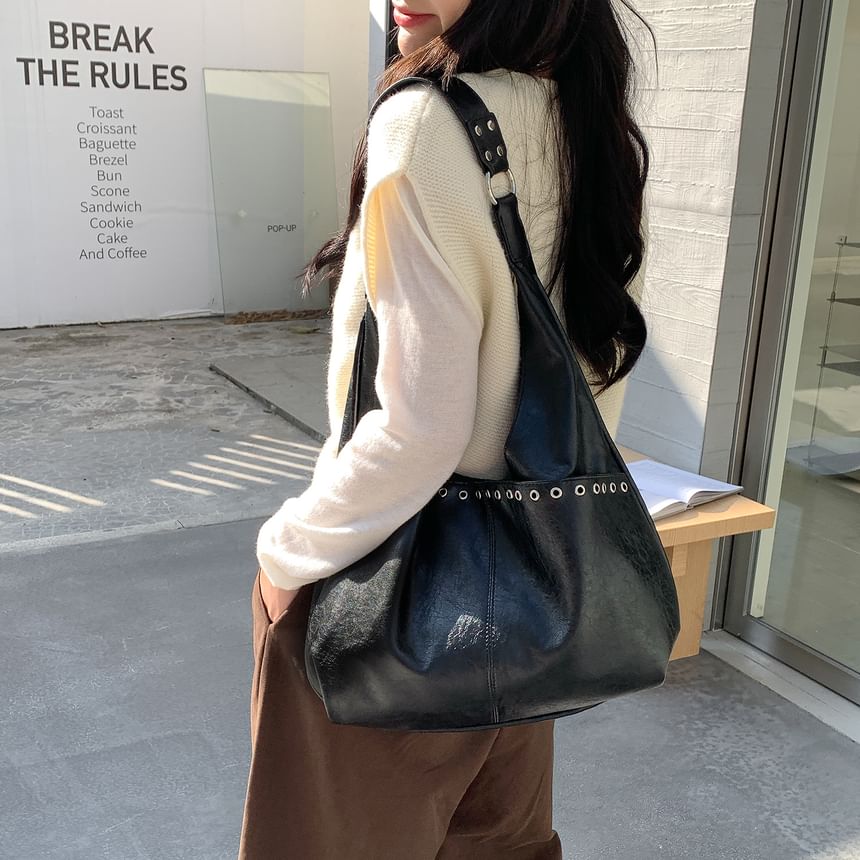 Grommet Panel Shoulder Bag