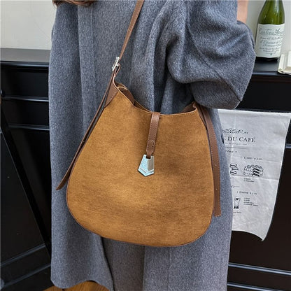 Faux Suede Shoulder Bag