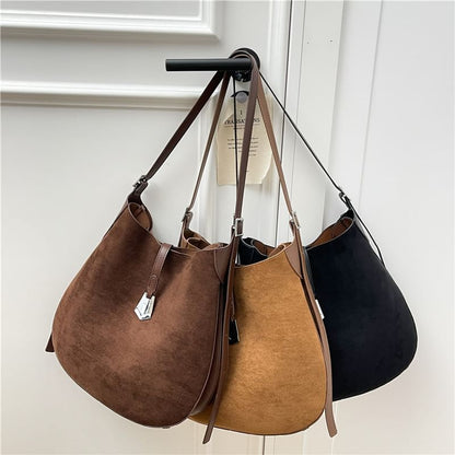 Faux Suede Shoulder Bag