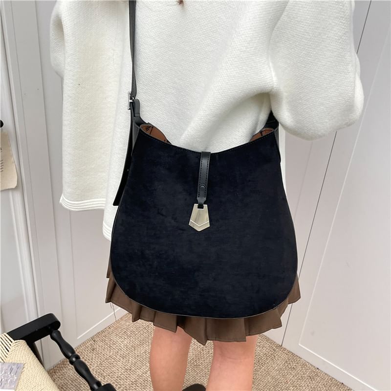 Faux Suede Shoulder Bag