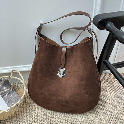 Faux Suede Shoulder Bag