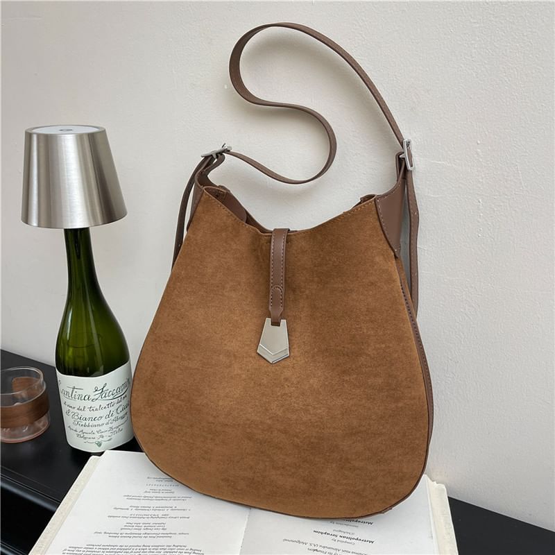 Faux Suede Shoulder Bag