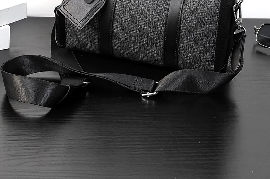 Faux Leather Plain Crossbody Bag