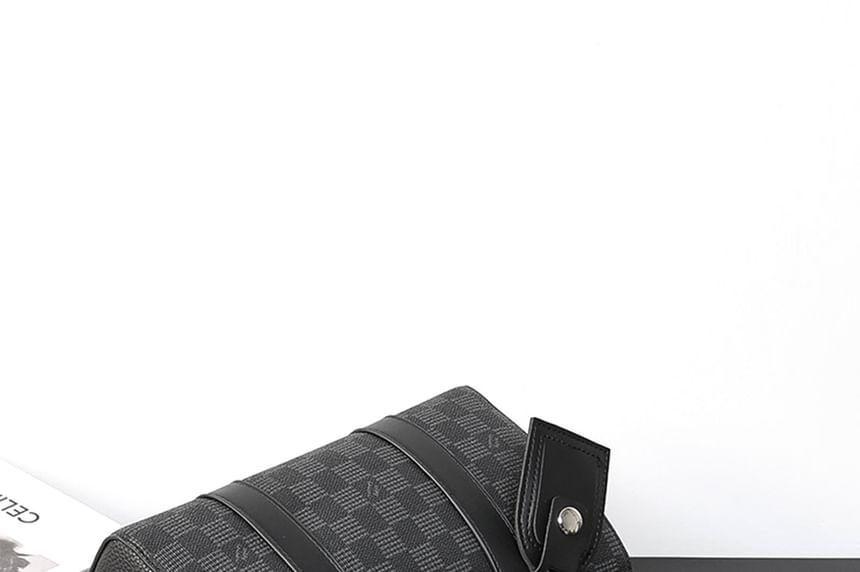 Faux Leather Plain Crossbody Bag