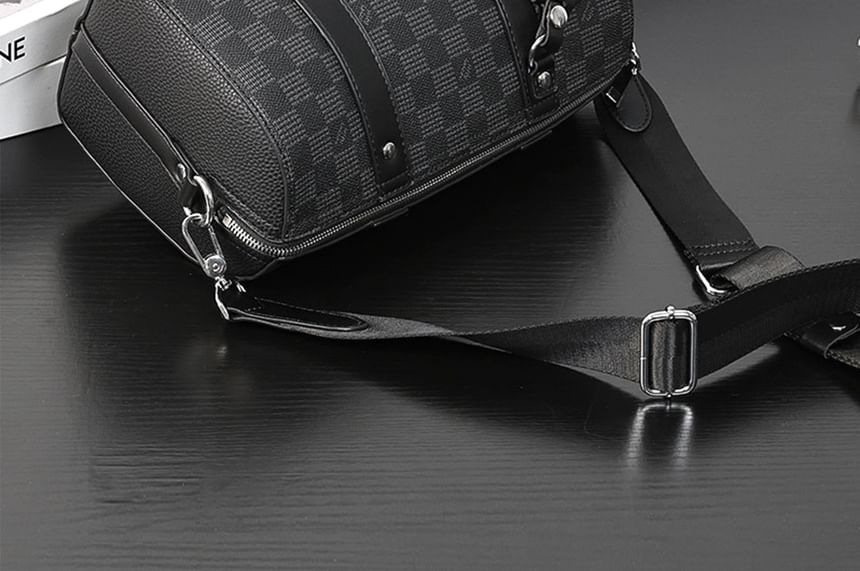Faux Leather Plain Crossbody Bag