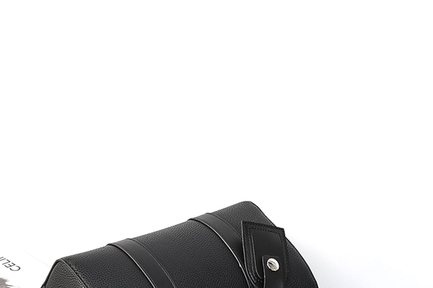 Faux Leather Plain Crossbody Bag
