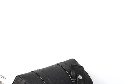 Faux Leather Plain Crossbody Bag