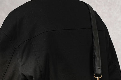 Faux Leather Contrast Piping Crossbody Bag