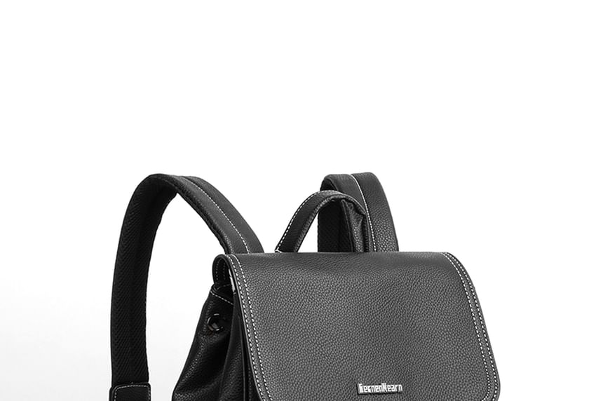 Faux Leather Flap Backpack