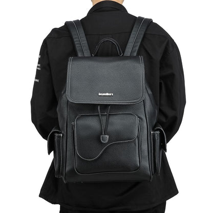 Faux Leather Flap Backpack