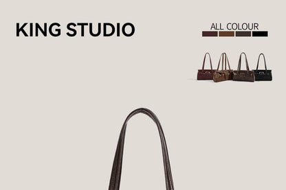 Plain Buckled Faux Leather Shoulder Bag