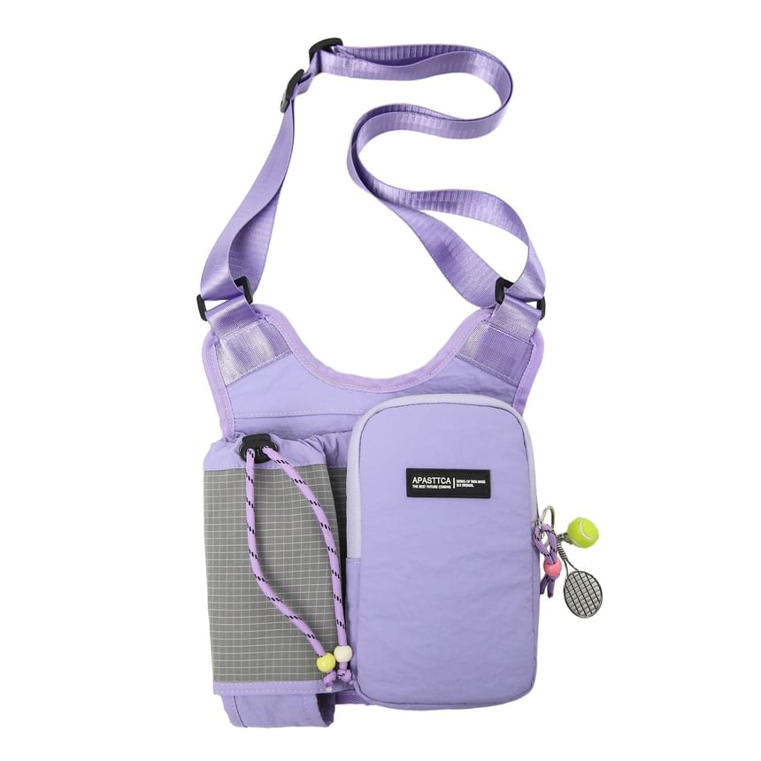 Drawstring Panel Fabric Crossbody Bag