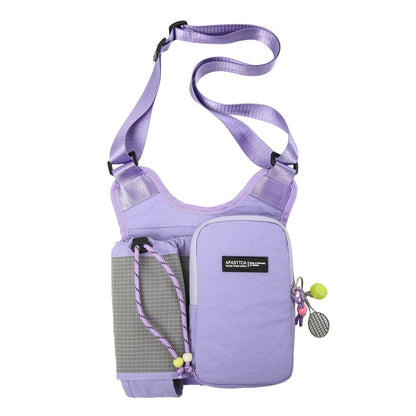 Drawstring Panel Fabric Crossbody Bag