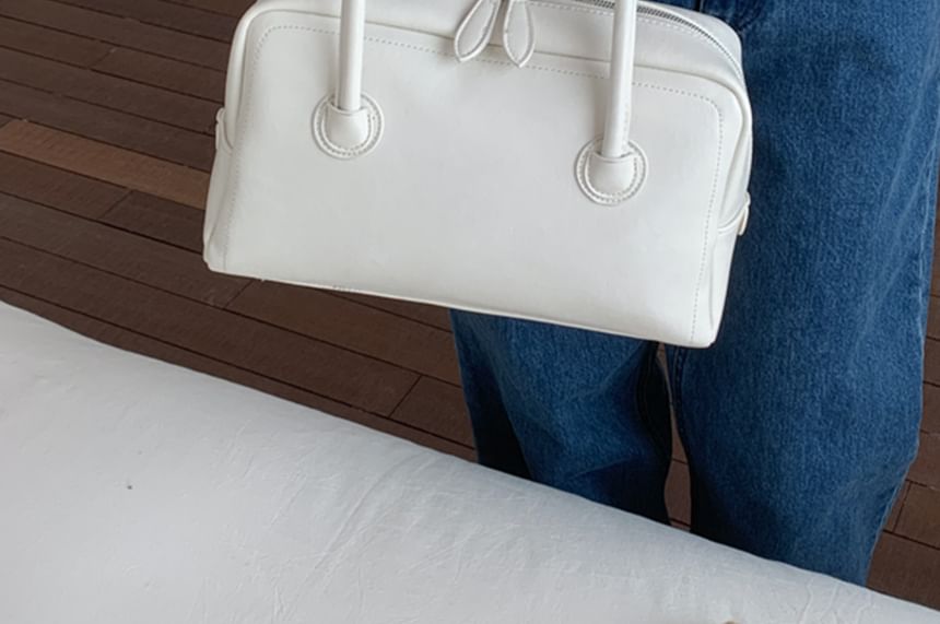 Plain Faux Leather Shoulder Bag