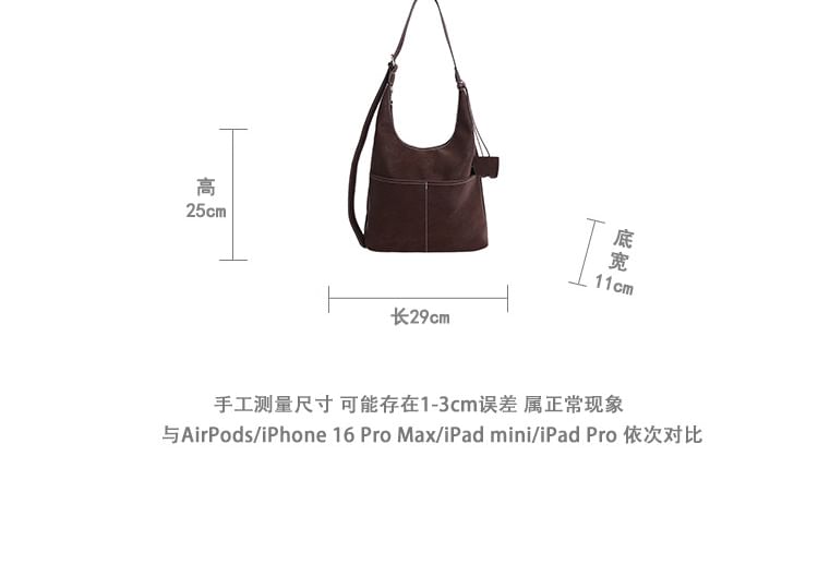 Contrast Stitch Panel Shoulder Bag