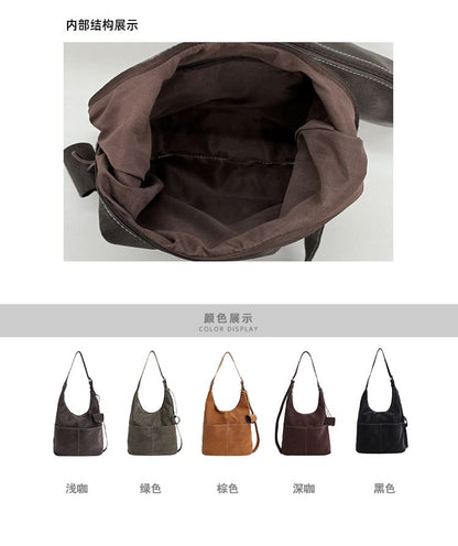 Contrast Stitch Panel Shoulder Bag
