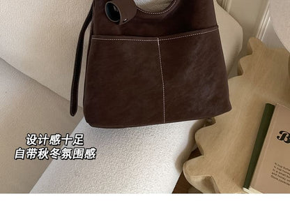 Contrast Stitch Panel Shoulder Bag