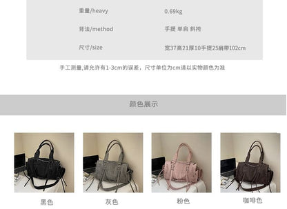 Lace Up Buckled Panel Shoulder Bag