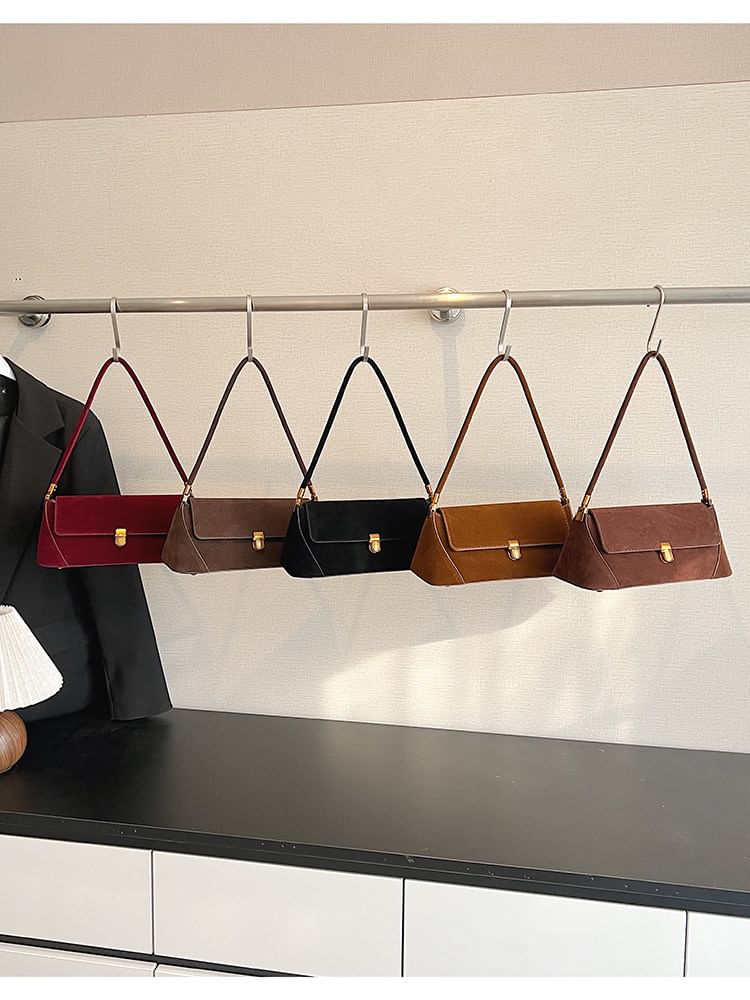 Flap Faux Suede Shoulder Bag