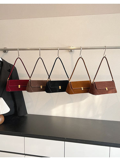 Flap Faux Suede Shoulder Bag