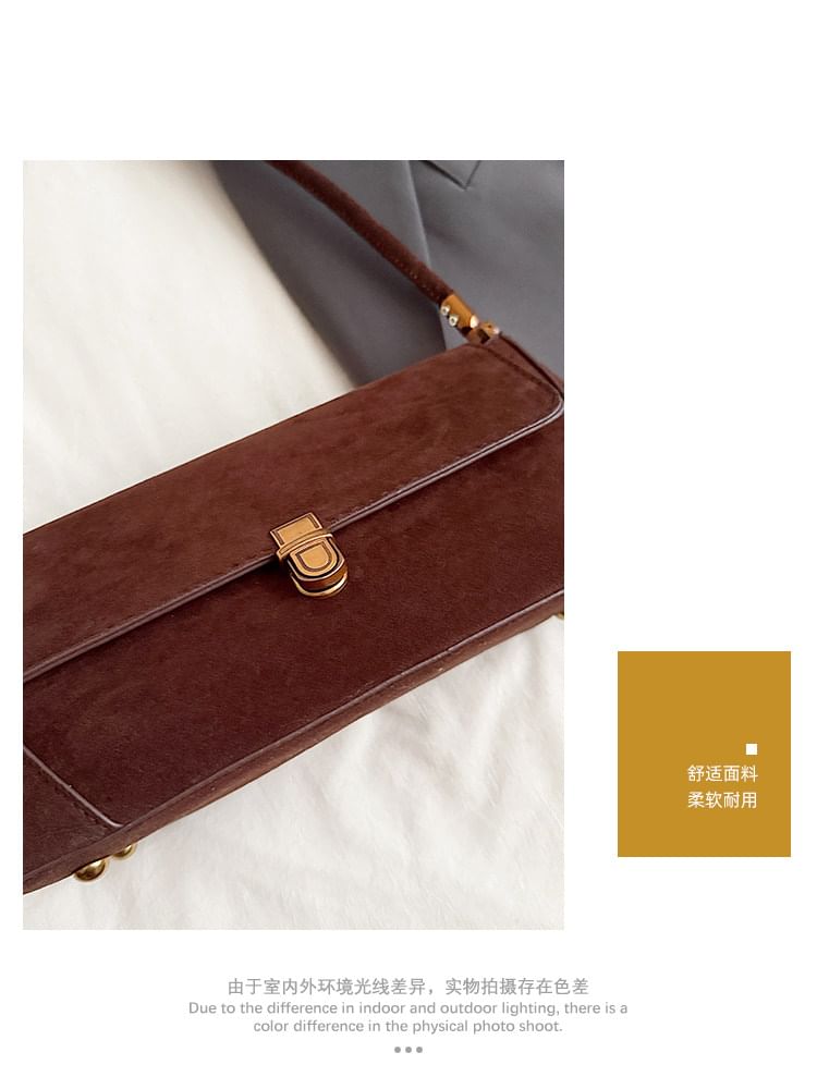 Flap Faux Suede Shoulder Bag