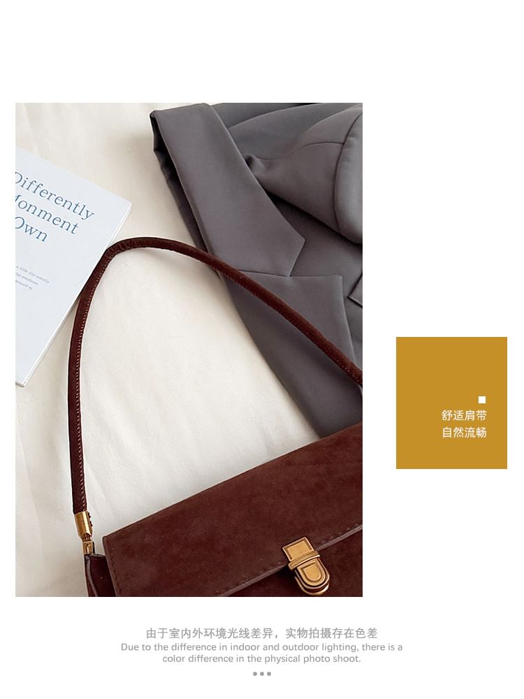 Flap Faux Suede Shoulder Bag