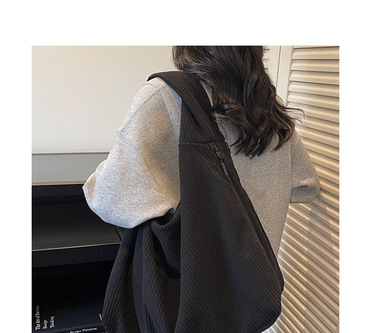 Plain Corduroy Shoulder Bag