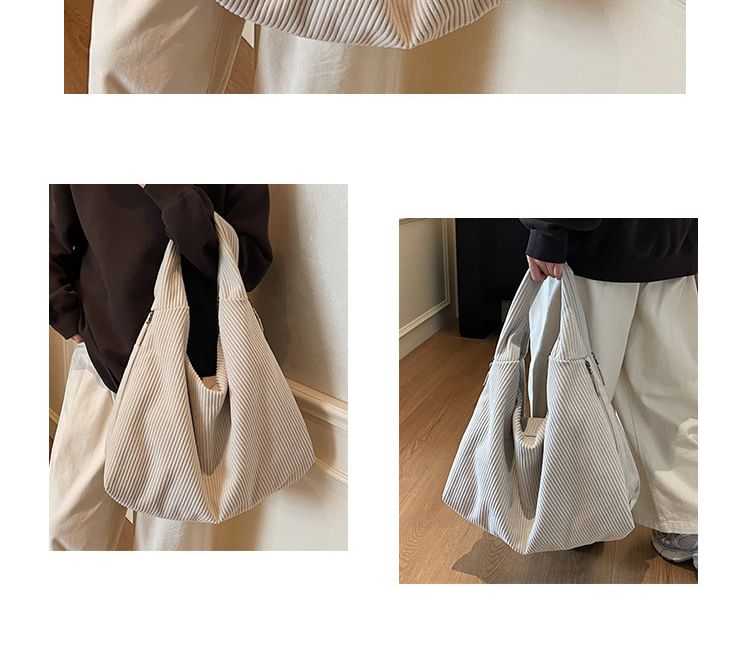 Plain Corduroy Shoulder Bag