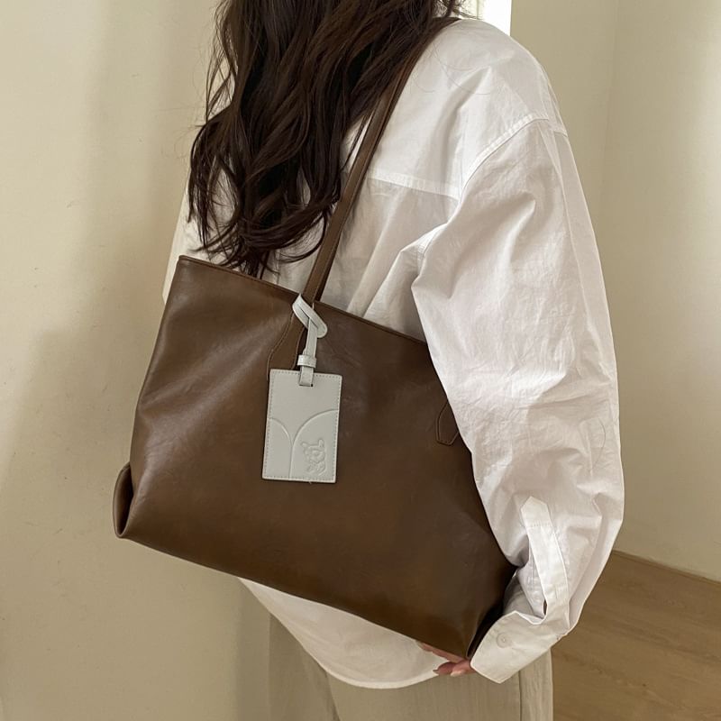 Faux Leather Tote Bag