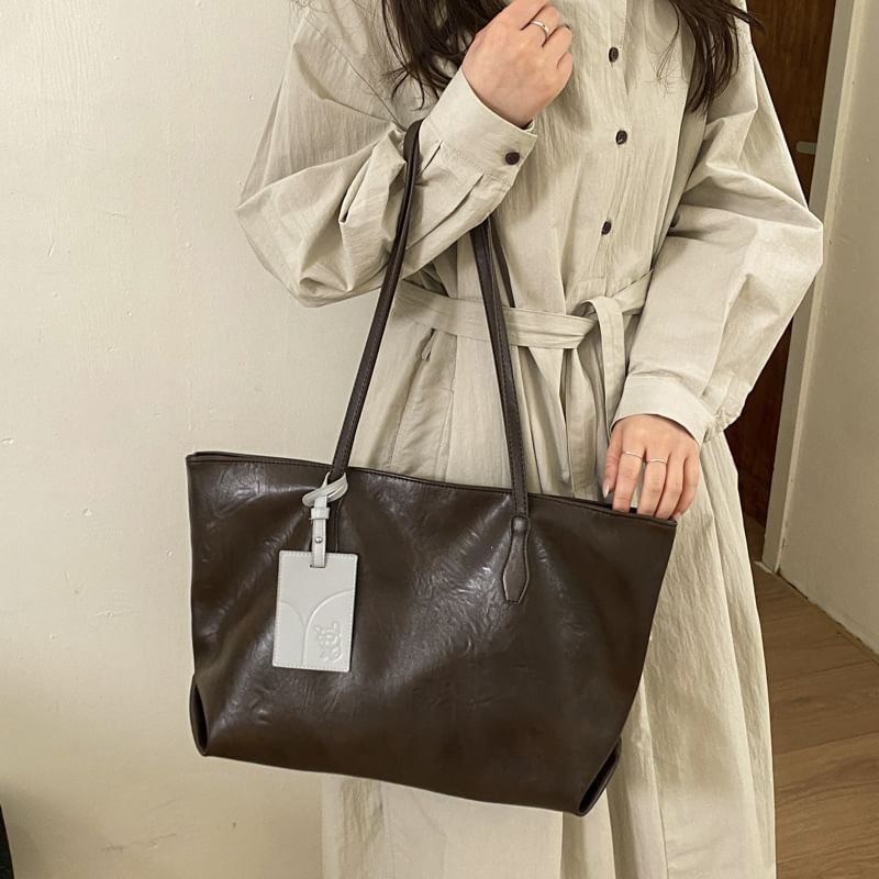 Faux Leather Tote Bag