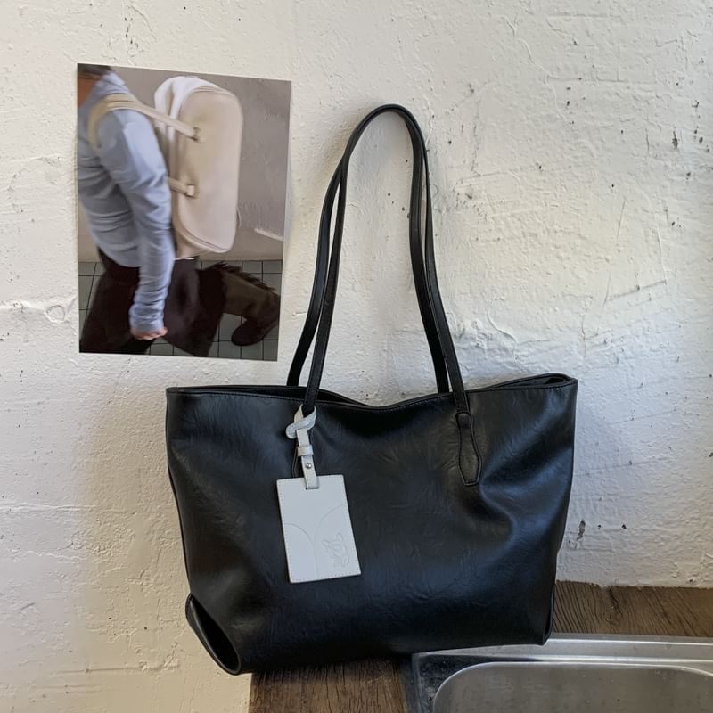 Faux Leather Tote Bag