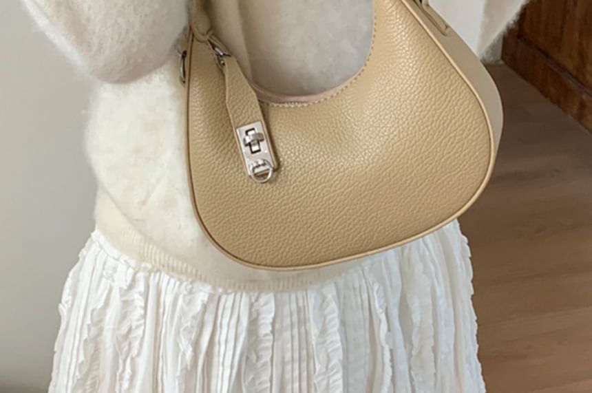 Plain Faux Leather Hobo Bag