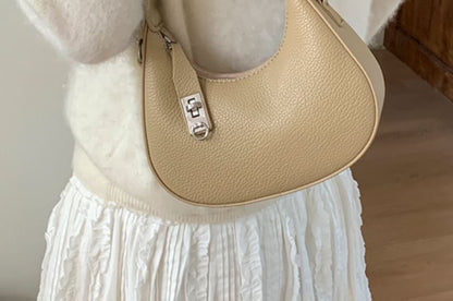 Plain Faux Leather Hobo Bag