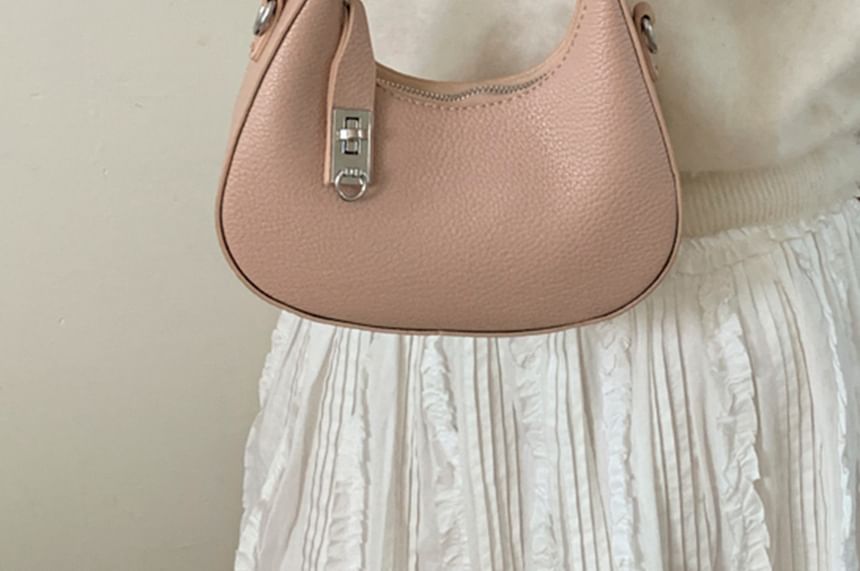 Plain Faux Leather Hobo Bag