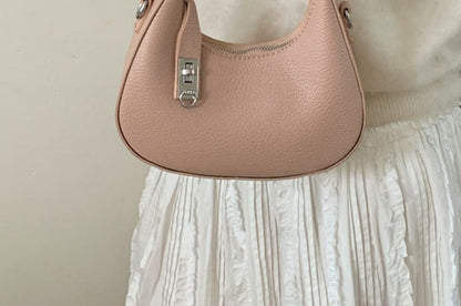Plain Faux Leather Hobo Bag