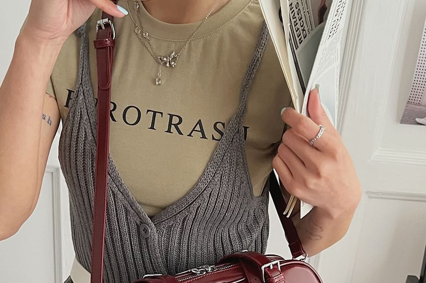 Plain Faux Leather Bowler Bag