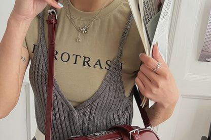 Plain Faux Leather Bowler Bag