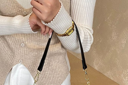 Chain Strap Faux Leather Shoulder Bag
