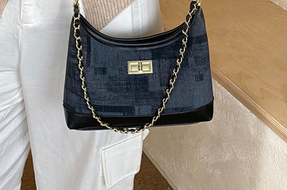 Chain Strap Faux Leather Shoulder Bag