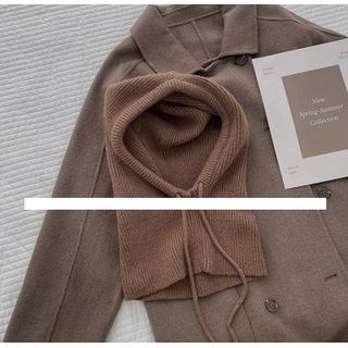 Gestrickte Sturmhaube, schlicht, mit Kordelzug