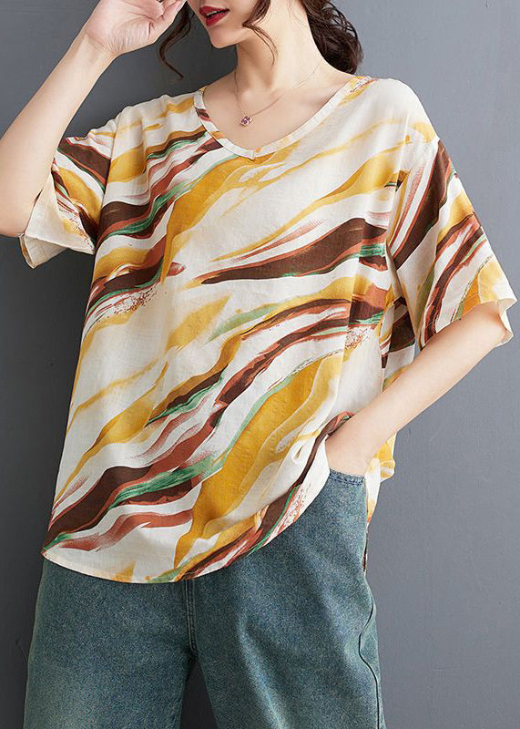 Lose Print Sommer Rot Shirt Hals TV