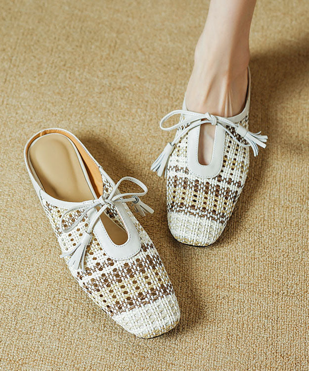 Slide Sandalen Minimal Up Splicing Lace Atmungsaktiv Casual Beige