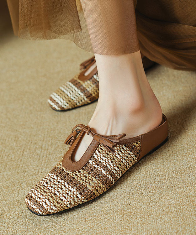 Slide Sandalen Minimal Up Splicing Lace Atmungsaktiv Casual Beige