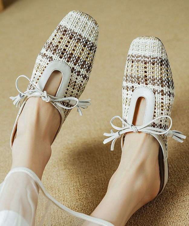 Slide Sandalen Minimal Up Splicing Lace Atmungsaktiv Casual Beige