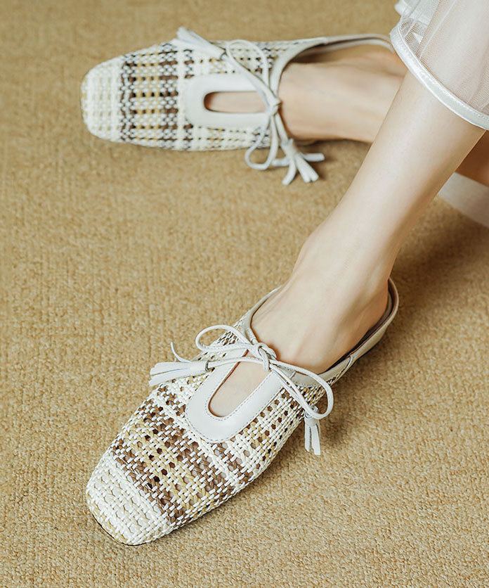 Slide Sandalen Minimal Up Splicing Lace Atmungsaktiv Casual Beige
