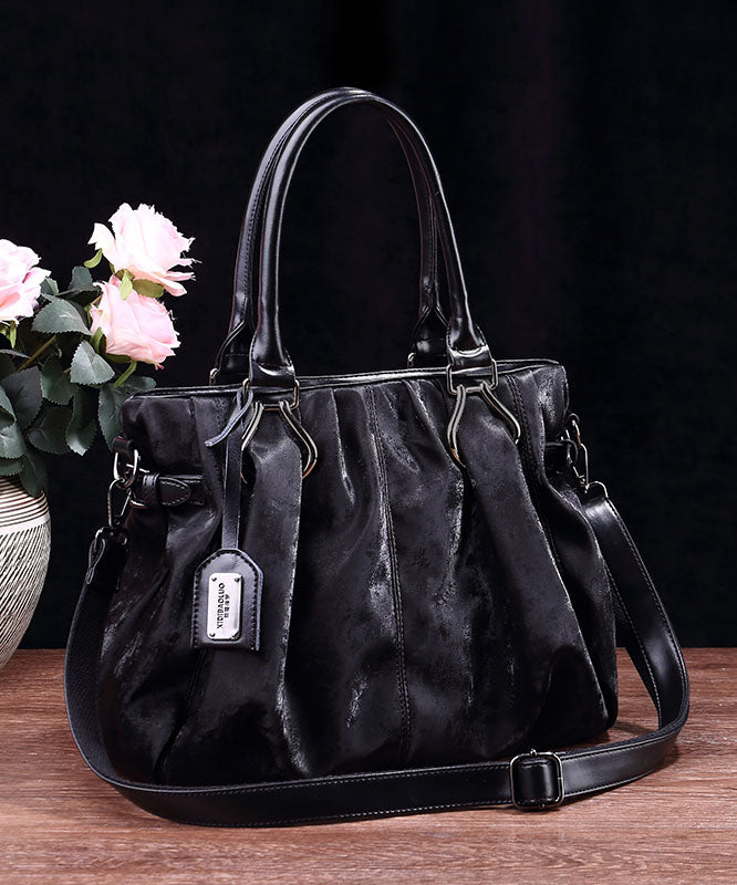 Leder Schwarz Kapazität Kalbsleder Große Tasche Tote Modern