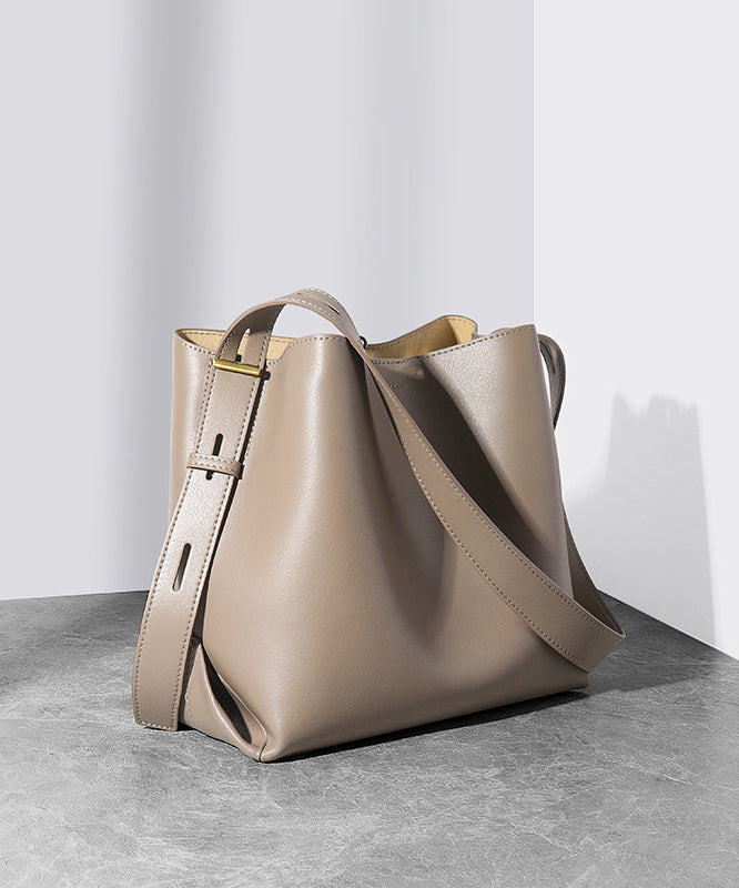 Große Bucket Casual Ledertasche Schwarz Kapazität Kalbsleder Neu