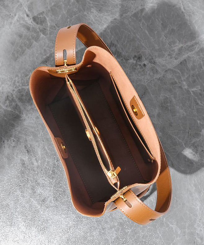 Große Bucket Casual Ledertasche Schwarz Kapazität Kalbsleder Neu