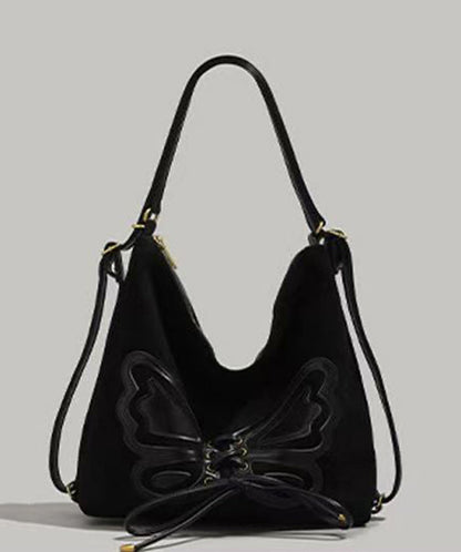 Ledertasche Kunstleder Neu Schmetterling Rucksack Braun