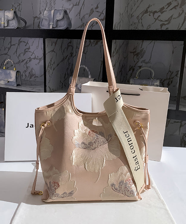 Geprägte große neue Schultertasche aus Kalbsleder